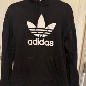 Adidas Men’s Black Hoodie with White Logo